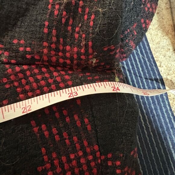 Style & Co Coat Womens 16W Red Black Plaid Button Up Plus Fall Core Timeless - Picture 4 of 6